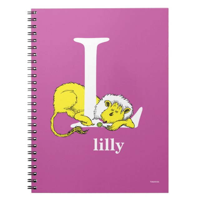 Caderno Espiral Dr. Seuss's ABC: Letter L - White | Add Your Name (Frente)
