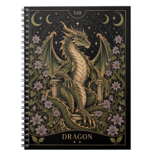 Caderno Espiral Dragão, Arte do Tarot Estrelado