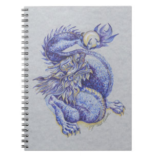 Caderno Espiral Dragão Azul