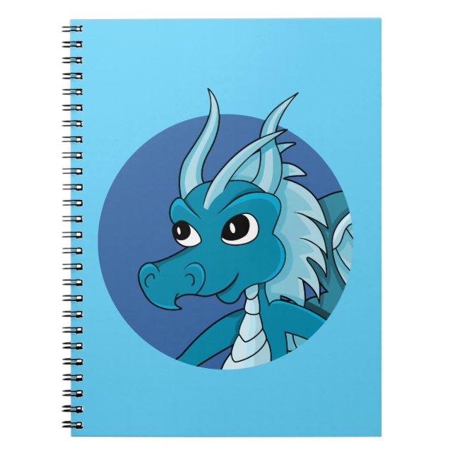Caderno Espiral dragão azul desenho animado  (Frente)