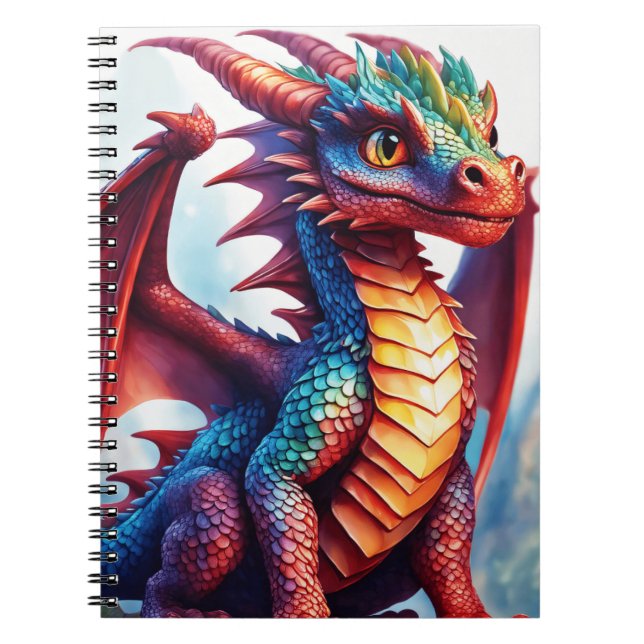 Caderno Espiral Dragão bebê (Frente)