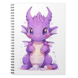 Caderno Espiral Dragão-Bebê-Roxo