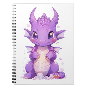 Caderno Espiral Dragão-Bebê-Roxo