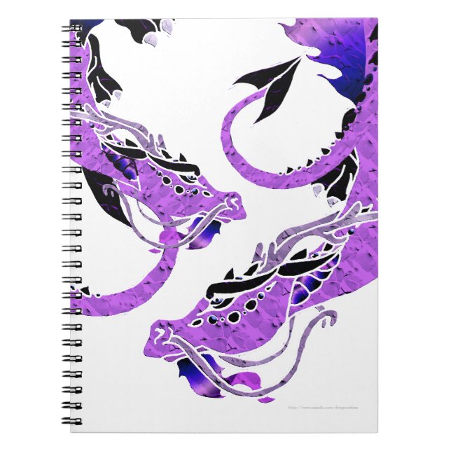 Caderno Espiral Dragão Coiled roxo (Frente)