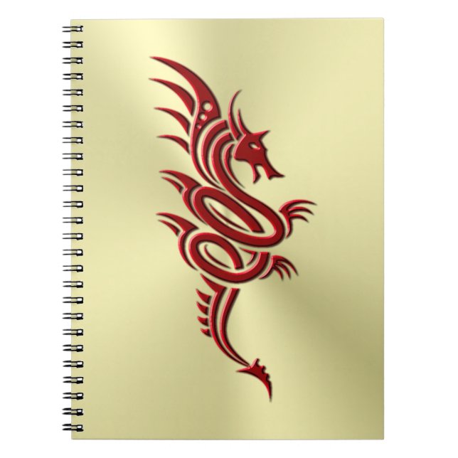 Caderno Espiral Dragão da Crimson Oriental, Efeito embutido na Dou (Frente)