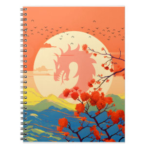 CADERNO ESPIRAL DRAGÃO DA MONTANHA FLOR NATUREZA