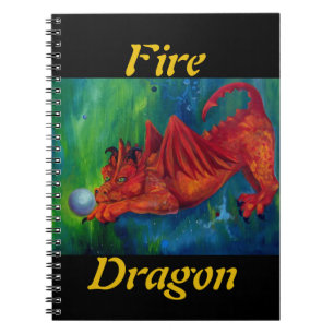 Caderno Espiral Dragão de Fogo Vermelho