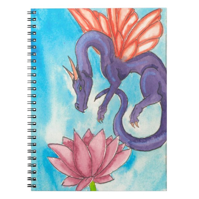 Caderno Espiral Dragão de Leite Roxo (Frente)