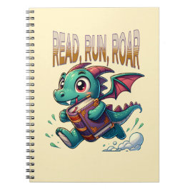 Caderno Espiral Dragão de Livro Correndo Fofo