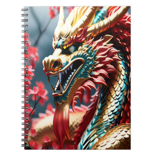 Caderno Espiral Dragão-de-ouro, para respiração por incêndio, esca
