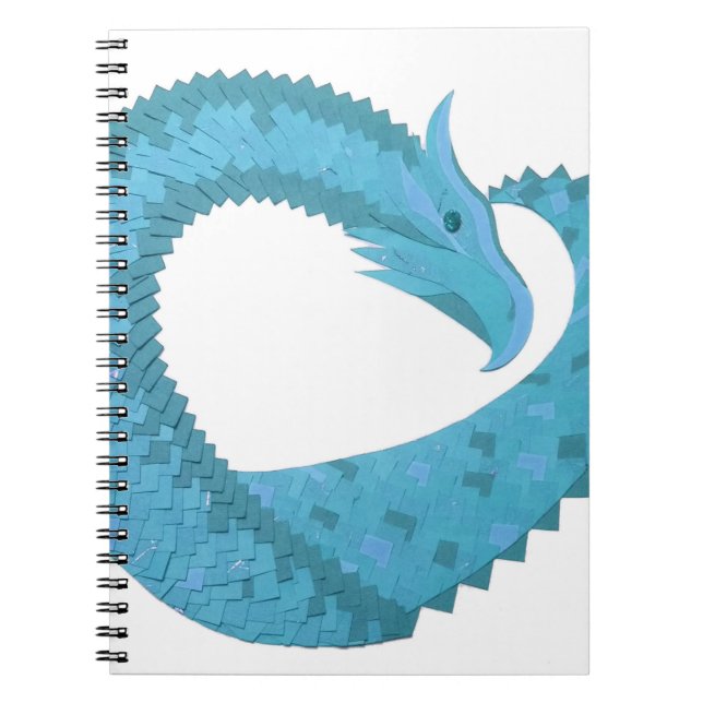 Caderno Espiral Dragão do coração em branco (Frente)