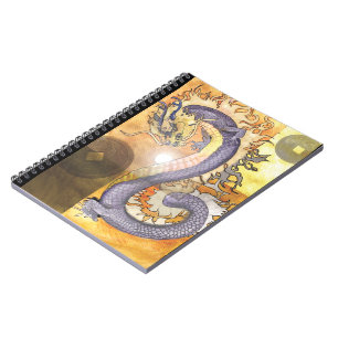 Caderno Espiral Dragão do ouro~notebook