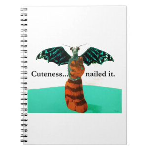 Caderno Espiral Dragão e gato de madeira