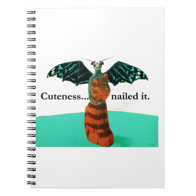 Caderno Espiral Dragão e gato de madeira (Frente)