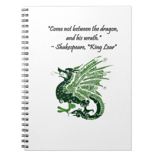 Caderno Espiral Dragão e Sua Fúria Shakespeare King Lear Cartoon