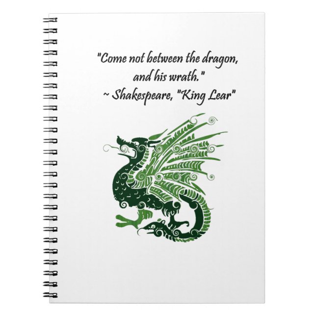 Caderno Espiral Dragão e Sua Fúria Shakespeare King Lear Cartoon (Frente)