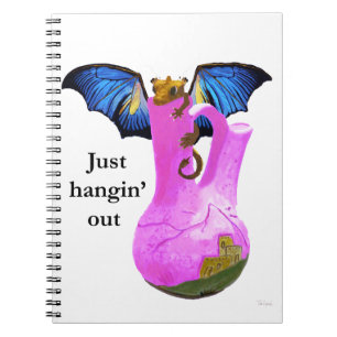 Caderno Espiral dragão e vaso