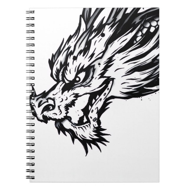 Caderno Espiral Dragão Escala Sombra (Frente)
