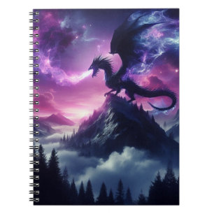 Caderno Espiral Dragão Etéreo Medieval Escuro