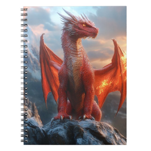 Caderno Espiral Dragão Irritado Laranja Feroz (Frente)