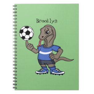 Caderno Espiral Dragão Komodo engraçado bonito jogando cartoon d