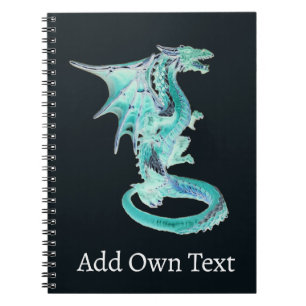 Caderno Espiral Dragão Mítico Azul Celeste Criatura Fantástica Mag