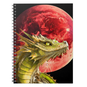 Caderno Espiral Dragão na Lua Sangrenta
