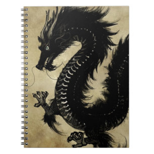Caderno Espiral Dragão preto