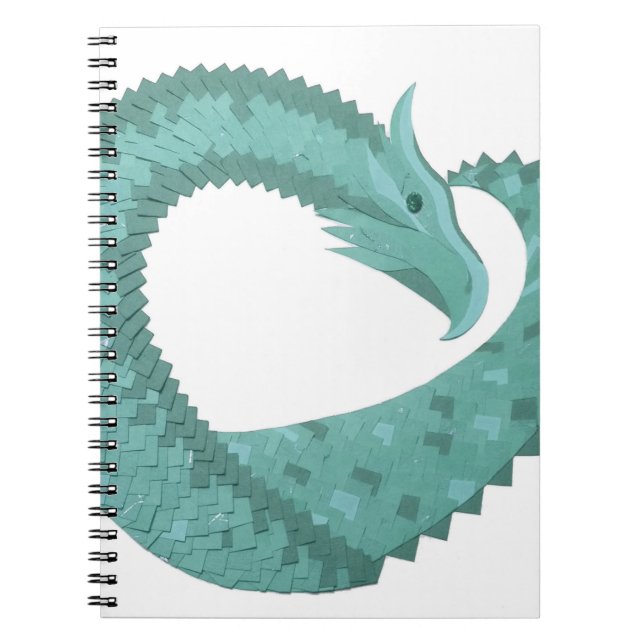 Caderno Espiral Dragão verde-sábado em branco (Frente)