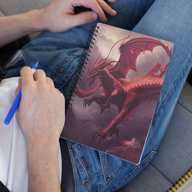 Caderno Espiral Dragão Vermelho Fierce (Criador carregado)