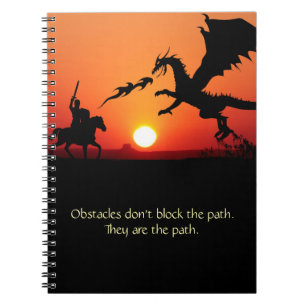 Caderno Espiral Dragão vs Knight Inspirational Motivational