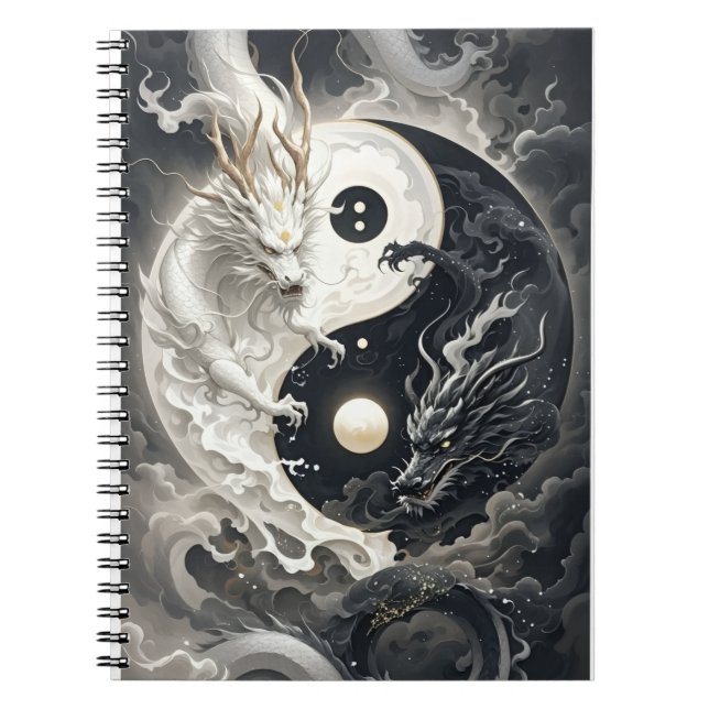 Caderno Espiral dragão yin yang (Frente)