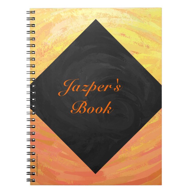 Caderno Espiral Dragões Olho Laranja e Monograma Negro (Frente)