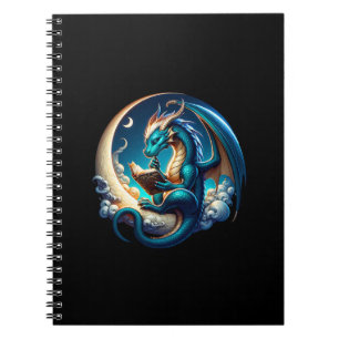 Caderno Espiral Dragon Bookworm, Leitura à Lua