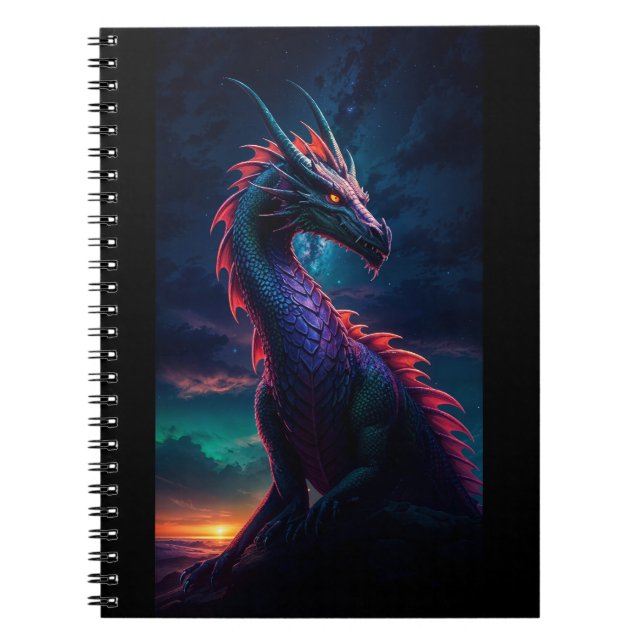 Caderno Espiral Dragon in Night Sky (Frente)