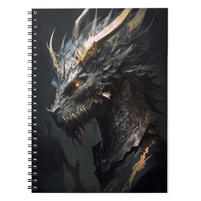 Caderno Espiral Dragon Retrait Animal Nature Willife Painting (Frente)