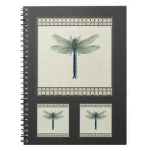 Caderno Espiral Dragonfly Azul Elegante