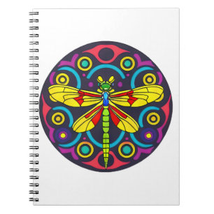 Caderno Espiral Dragonfly Belo, colorido e ornamentado