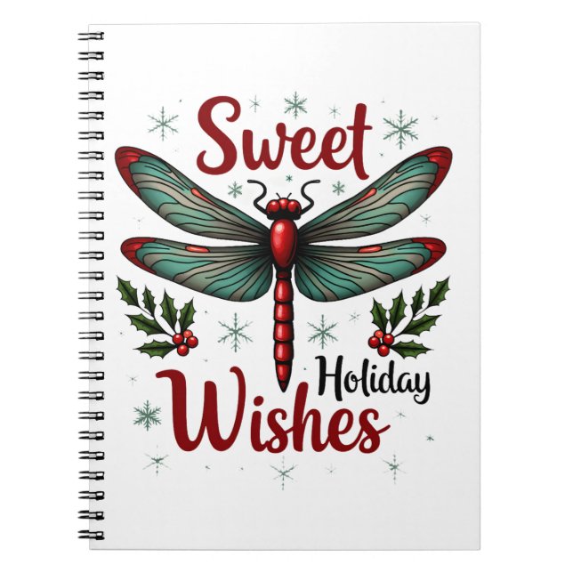 Caderno Espiral Dragonfly Candy Cane Wings (Frente)
