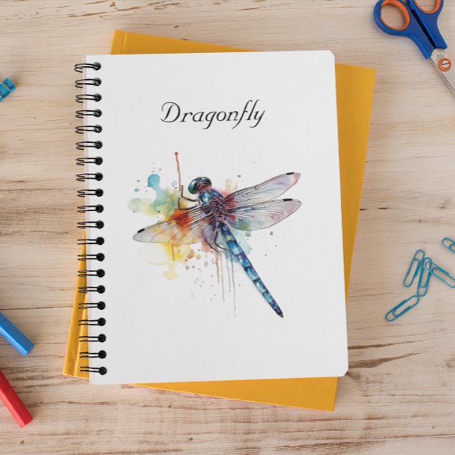 Caderno Espiral Dragonfly Colorida personalizável (Criador carregado)