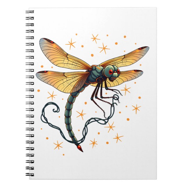 Caderno Espiral Dragonfly das Luzes de Natal (Frente)
