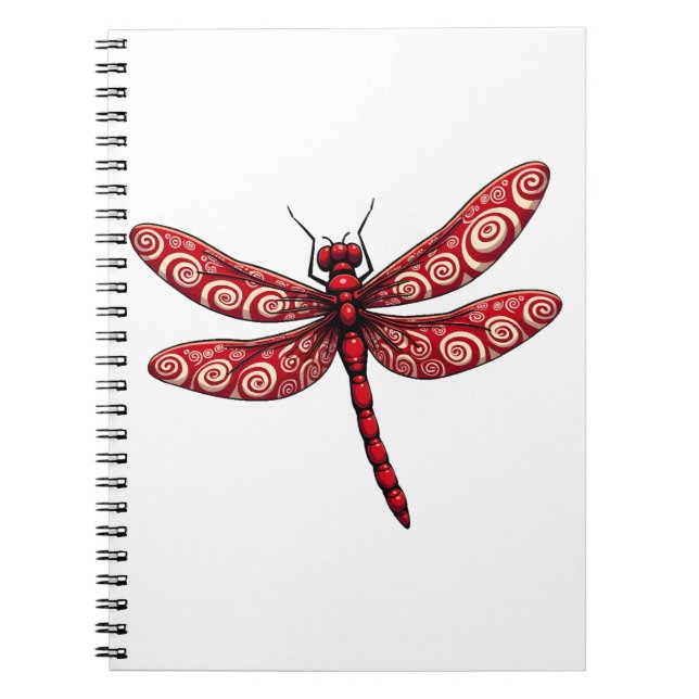 Caderno Espiral Dragonfly de espiral de menta-pimenta (Frente)