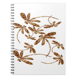 Caderno Espiral Dragonfly Frenzy Dourado