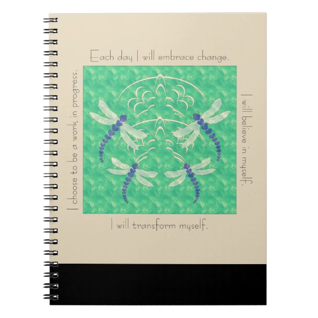 Caderno Espiral Dragonfly | Inspirational Spiral Notebook (Frente)