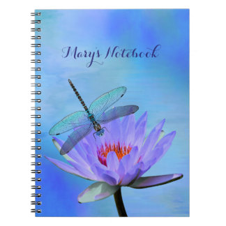 Caderno Espiral Dragonfly no notebook Water Lily