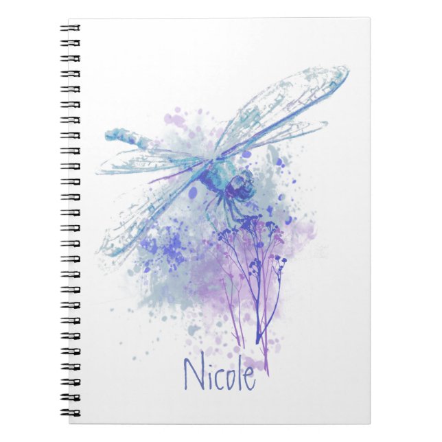 Caderno Espiral Dragonfly Original em Blue Mauve Nature (Frente)