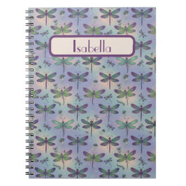 Caderno Espiral Dragonfly Pattern Personalized