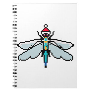 Caderno Espiral Dragonfly Pixelada Natal - Dragonfly Engraçada