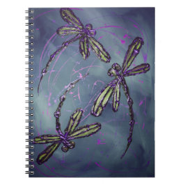 Caderno Espiral Dragonfly Purple Night Fliting