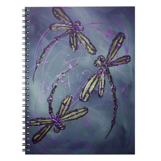 Caderno Espiral Dragonfly Purple Night Fliting (Frente)